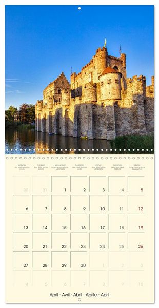 Produktbild: Gand et Bruges au cr&eacute;puscule (Calendrier mural carr&eacute; 2026 30x30 cm) Calendrier double avec une page pour vos prises de notes