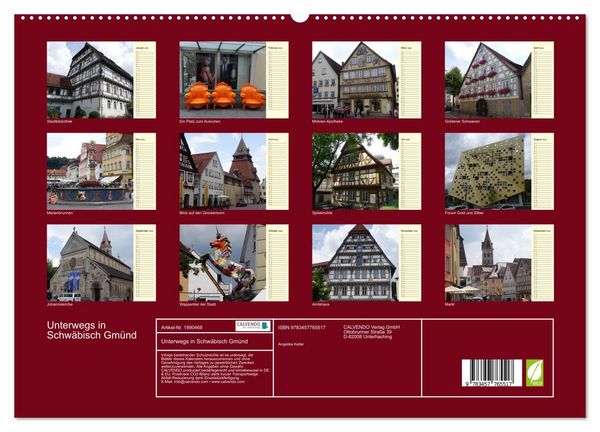 Produktbild: Unterwegs in Schw&auml;bisch Gm&uuml;nd (hochwertiger Premium Wandkalender 2026 DIN A2 quer), Kunstdruck in Hochglanz