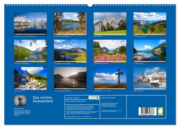Produktbild: Das sch&ouml;ne Ausseerland (hochwertiger Premium Wandkalender 2026 DIN A2 quer), Kunstdruck in Hochglanz