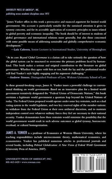 Produktbild: Beyond Global Governance