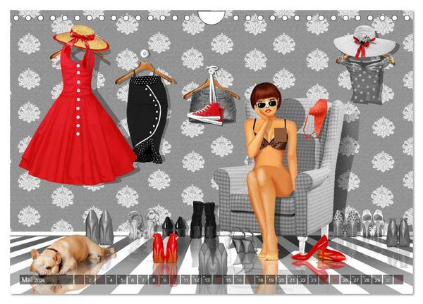 Produktbild: Rot wie die Liebe by Mausopardia (Wandkalender 2026 DIN A4 quer), CALVENDO Monatskalender