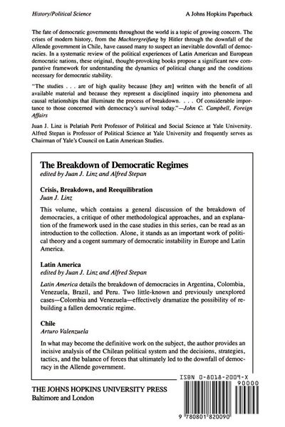 Produktbild: The Breakdown of Democratic Regimes