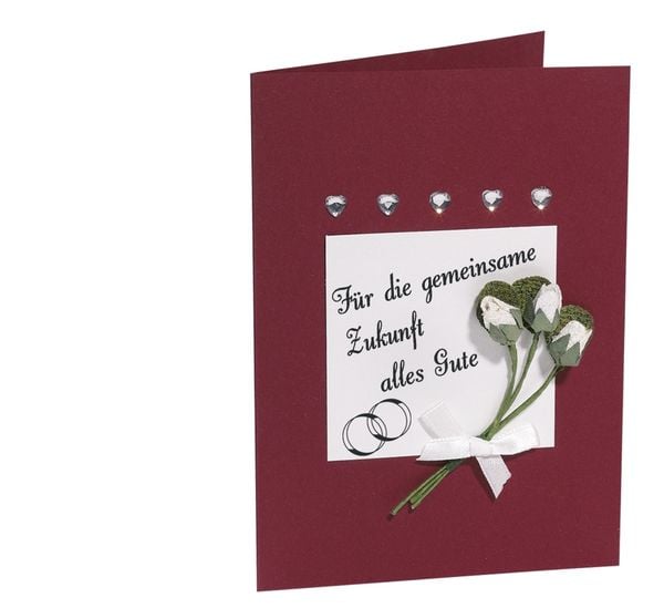 Produktbild: Folia Klappkarten/Doppelkarten f&uuml;r Einladungen, Gl&uuml;ckwunsch- oder Gru&szlig;karten, 10,5x15cm, dunkelrot, 5 Karten + Kuverts + Einlagen
