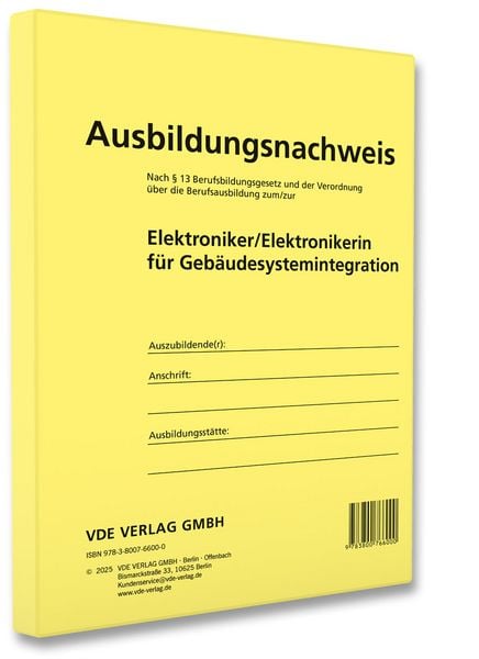 Produktbild: Ausbildungsnachweis Elektroniker/Elektronikerin f&uuml;r Geb&auml;udesystemintegration