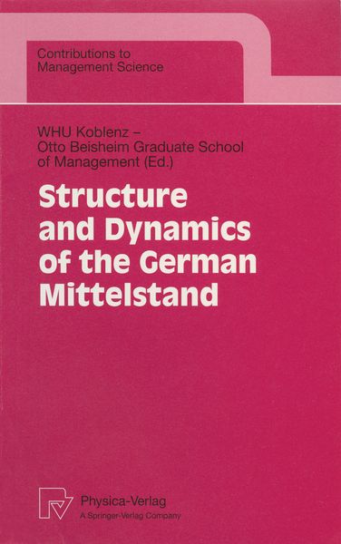 Produktbild: Structure and Dynamics of the German Mittelstand