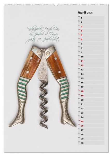 Produktbild: Emotionale Momente: Korkenzieher - geniales Alltagswerkzeug. Planer. (hochwertiger Premium Wandkalender 2026 DIN A2 hoch), Kunstdruck in Hochglanz