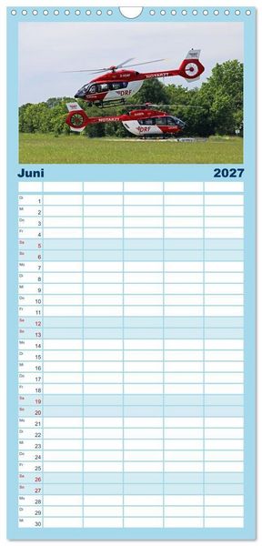 Produktbild: Familienplaner 2027 - Helikopter in der Luft 2.0 mit 5 Spalten (Wandkalender, 21 x 45 cm) CALVENDO