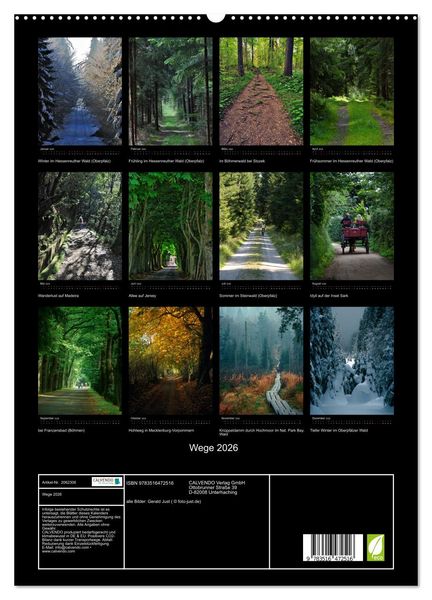 Produktbild: Wege 2026 (hochwertiger Premium Wandkalender 2026 DIN A2 hoch), Kunstdruck in Hochglanz