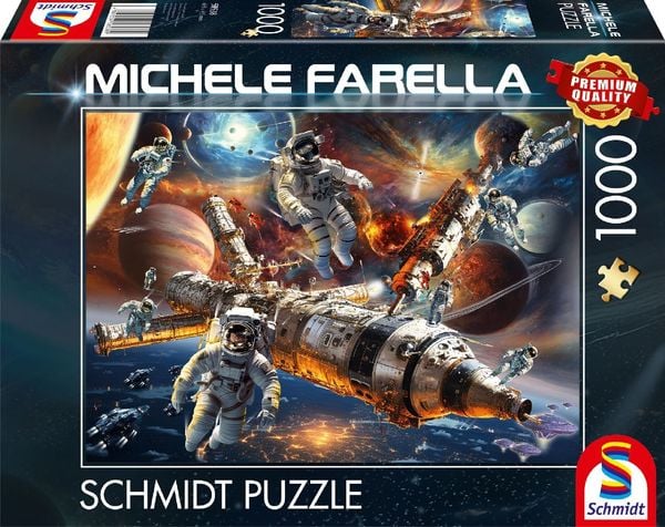 Schmidt Spiele 58538 - Magische Sternenwelten, Schwerelos im All, Puzzle Michele Farella 1.000 Teile