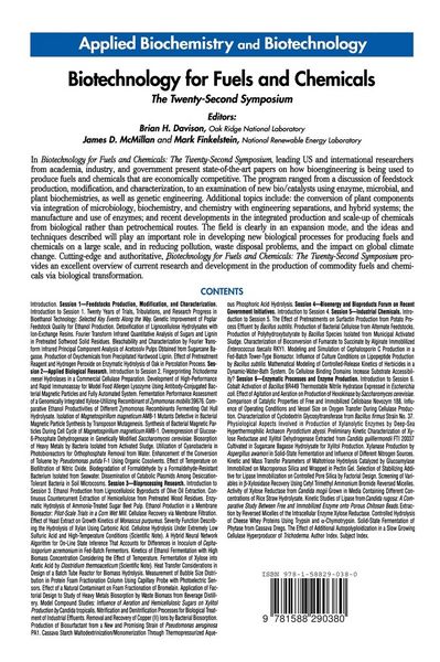 Produktbild: Twenty-Second Symposium on Biotechnology for Fuels and Chemicals