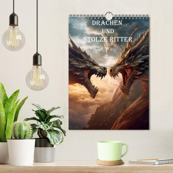 Produktbild: Drachen und stolze Ritter (Wandkalender 2026 DIN A4 hoch), CALVENDO Monatskalender