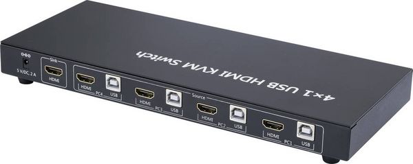 Produktbild: SpeaKa Professional 4 Port KVM-Umschalter HDMI USB 1920 x 1080 Pixel, 3840 x 2160 Pixel