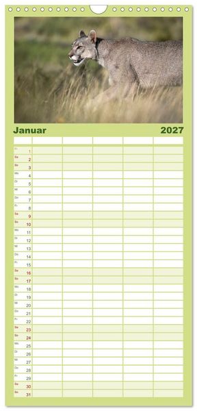 Produktbild: Familienplaner 2027 - Wildlife S&uuml;damerika mit 5 Spalten (Wandkalender, 21 x 45 cm) CALVENDO