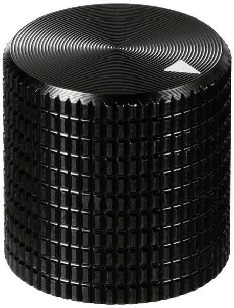 Produktbild: TRU COMPONENTS TC-11613844 Drehknopf mit Knopfmarkierung Schwarz (&Oslash; x H) 17 mm x 17 mm Aluminium 1 St.