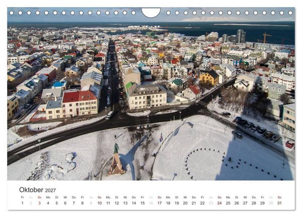 Produktbild: Reykjav&igrave;k 64&deg; 08' N (Wandkalender 2027 DIN A4 quer), CALVENDO Monatskalender