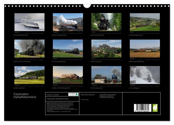 Produktbild: Faszination Dampflokomotive (Wandkalender 2026 DIN A3 quer), CALVENDO Monatskalender