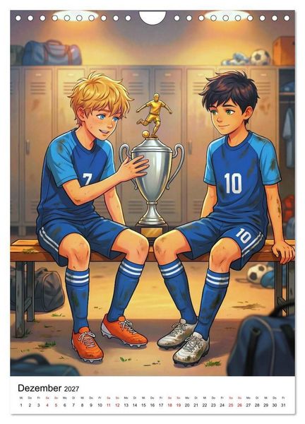 Produktbild: Level Up &ndash; Fu&szlig;ballhelden (Wandkalender 2027 DIN A4 hoch), CALVENDO Monatskalender