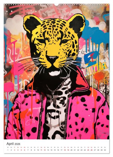 Produktbild: STREETART Neu Erleben Ein KI-Kunstkalender (Wandkalender 2026 DIN A2 hoch), CALVENDO Monatskalender