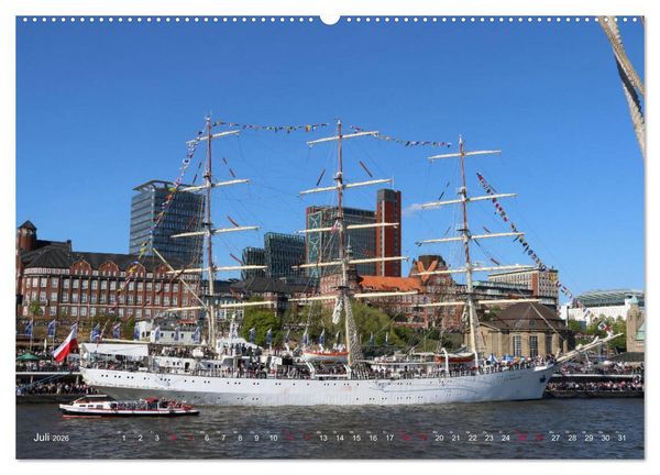 Produktbild: Segelschiffe auf der Elbe (Wandkalender 2026 DIN A2 quer), CALVENDO Monatskalender