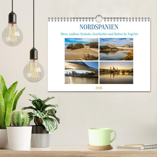 Produktbild: Nordspanien, Meer, endlose Str&auml;nde, Geschichte und Kultur by VogtArt (Wandkalender 2026 DIN A4 quer), CALVENDO Monatskalender