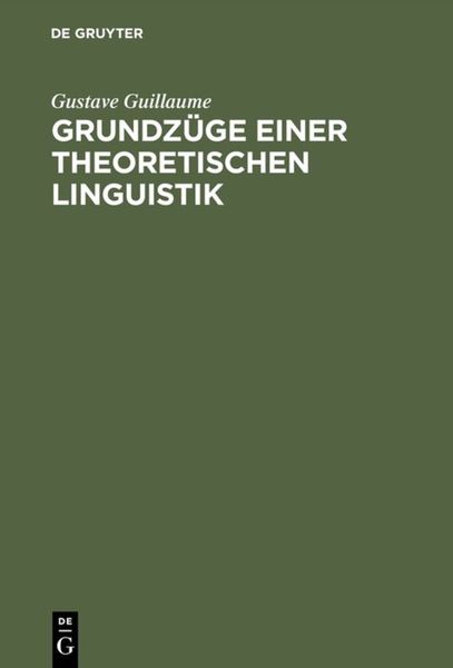 Produktbild: Grundz&uuml;ge einer theoretischen Linguistik