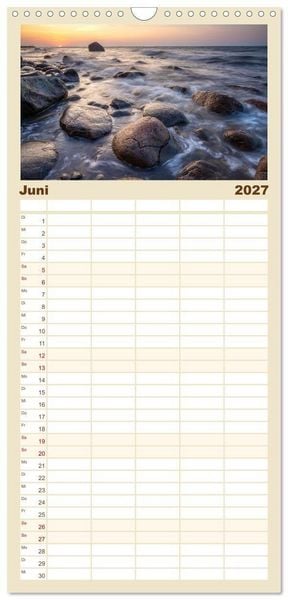 Produktbild: Familienplaner 2027 - Land. Licht. Meer. mit 5 Spalten (Wandkalender, 21 x 45 cm) CALVENDO