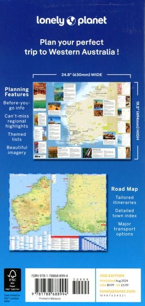 Produktbild: Lonely Planet Western Australia Planning Map
