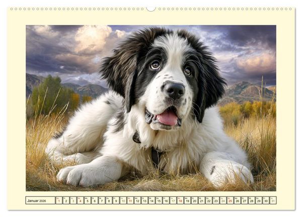 Produktbild: Landseer in der Natur. Majest&auml;tische und sanfte Hundeseelen (Wandkalender 2026 DIN A2 quer), CALVENDO Monatskalender
