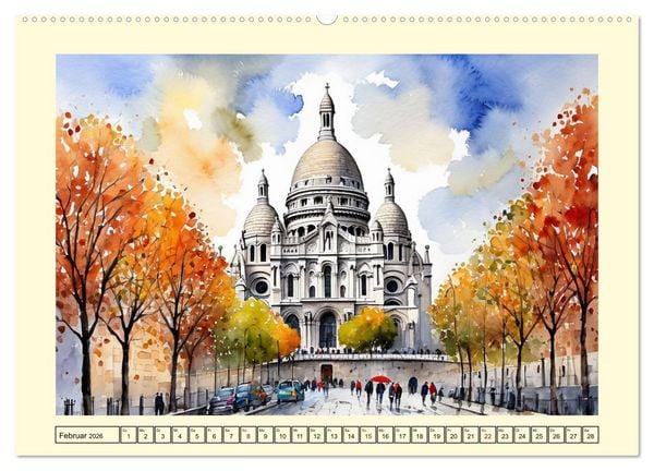 Produktbild: Paris - Stadt der Liebe (hochwertiger Premium Wandkalender 2026 DIN A2 quer), Kunstdruck in Hochglanz