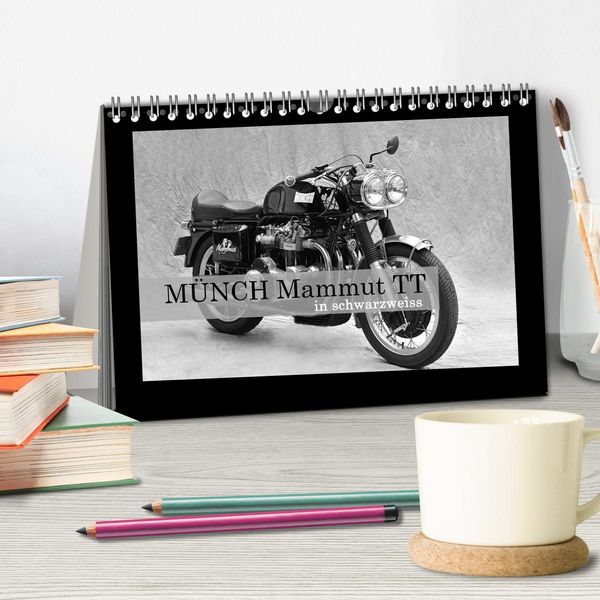 Produktbild: M&uuml;nch Mammut TT in schwarzweiss (Tischkalender 2026 DIN A5 quer), CALVENDO Monatskalender