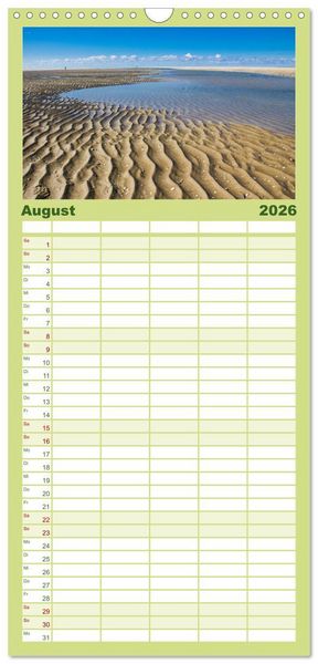 Produktbild: Familienplaner 2026 - Amrum - Eine farbenfrohe Insellandschaft mit 5 Spalten (Wandkalender, 21 x 45 cm) CALVENDO
