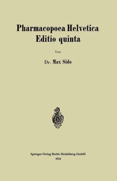 Produktbild: Pharmacopoea Helvetica Editio quinta