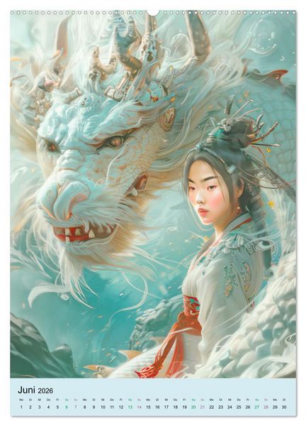 Produktbild: Mein zauberhafter Drache &ndash; KI-Illustrationen (Wandkalender 2026 DIN A2 hoch), CALVENDO Monatskalender