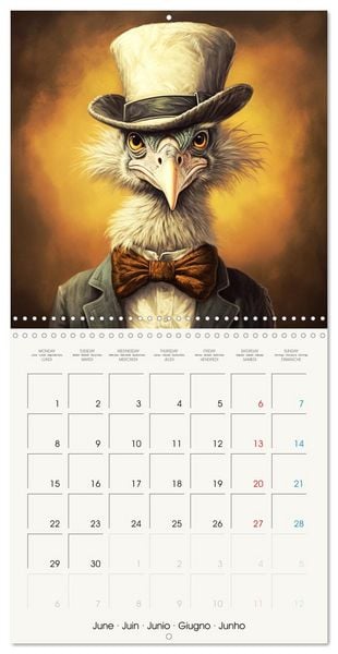 Produktbild: Oiseaux Styl&eacute;s (Calendrier mural carr&eacute; 2026 30x30 cm) Calendrier double avec une page pour vos prises de notes
