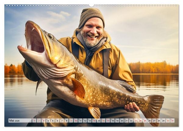 Produktbild: Angeln und Fischen Impressionen (hochwertiger Premium Wandkalender 2026 DIN A2 quer), Kunstdruck in Hochglanz