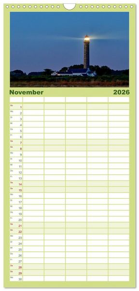 Produktbild: Familienplaner 2026 - Belle Ile en Mer - Ein bretonisches Paradies mit 5 Spalten (Wandkalender, 21 x 45 cm) CALVENDO