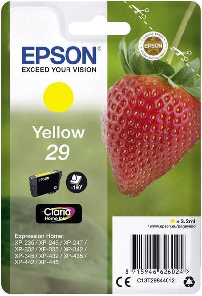 Epson Druckerpatrone T2984, 29 Original Gelb C13T29844012