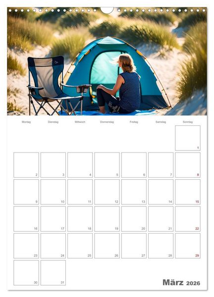 Produktbild: Dein Campingplaner - KI generierte Campingtr&auml;ume (Wandkalender 2026 DIN A3 hoch), CALVENDO Monatskalender