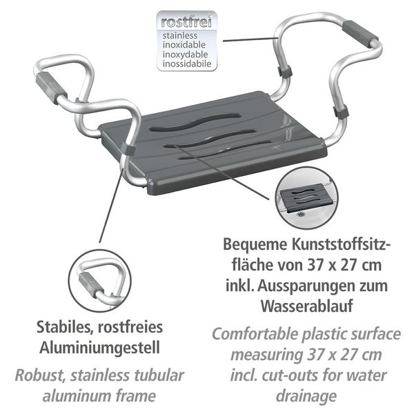 Produktbild: Badewannensitz Mod. Secura Silber, 120 kg Tragkraft