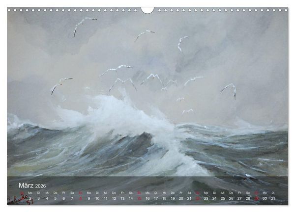 Produktbild: Segel am Horizont - Marinemaler Alfred Jahnke (Wandkalender 2026 DIN A3 quer), CALVENDO Monatskalender