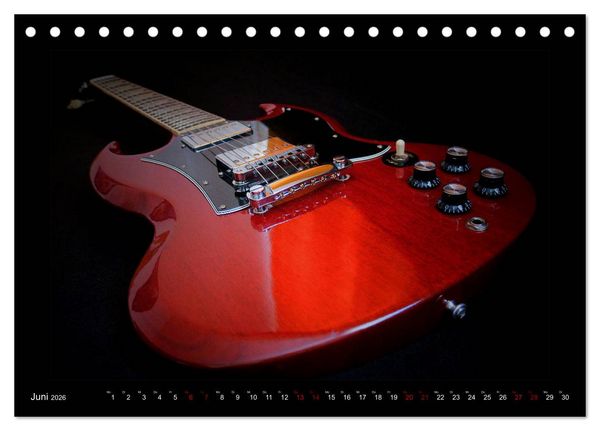 Produktbild: Rockgitarren im Blitzlicht (Tischkalender 2026 DIN A5 quer), CALVENDO Monatskalender