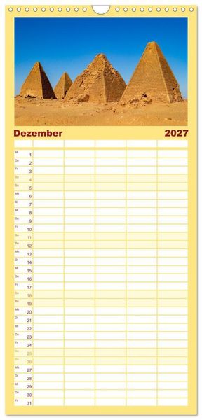 Produktbild: Familienplaner 2027 - Das Erbe der Pharaonen mit 5 Spalten (Wandkalender, 21 x 45 cm) CALVENDO