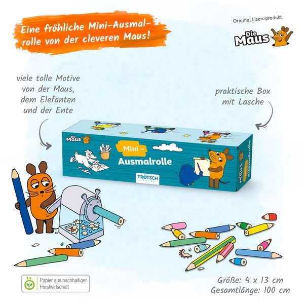 Produktbild: Tr&ouml;tsch Die Maus Mini-Ausmalrolle