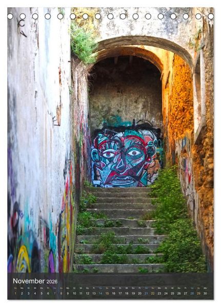 Produktbild: Graffiti Kunst an der frischen Luft (Tischkalender 2026 DIN A5 hoch), CALVENDO Monatskalender