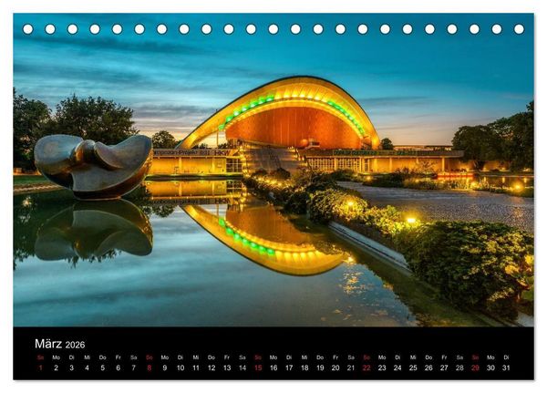 Produktbild: Berlin City bei Nacht (Tischkalender 2026 DIN A5 quer), CALVENDO Monatskalender
