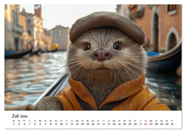 Produktbild: Lustige Tierreisen - Bunter Spa&szlig; f&uuml;r Kinder (Wandkalender 2026 DIN A3 quer), CALVENDO Monatskalender