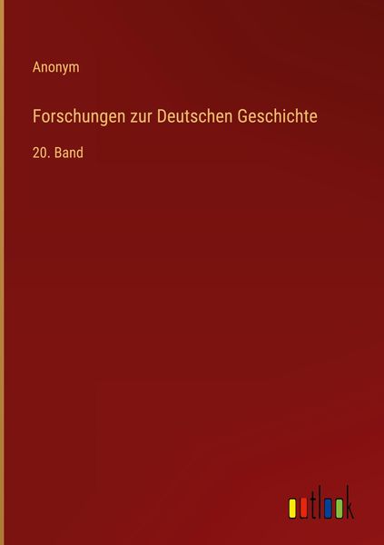 Produktbild: Forschungen zur Deutschen Geschichte