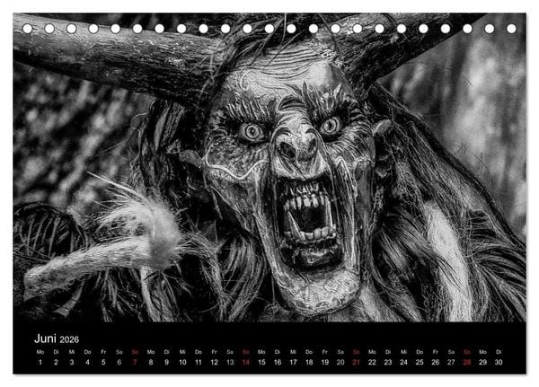 Produktbild: Perchten und Krampusse im Voralpenland (Tischkalender 2026 DIN A5 quer), CALVENDO Monatskalender