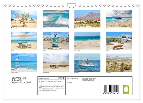 Produktbild: Boa Vista - die drittgr&ouml;&szlig;te Kapverdische Insel (Wandkalender 2026 DIN A4 quer), CALVENDO Monatskalender