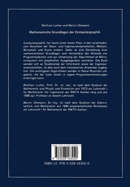 Produktbild: Mathematische Grundlagen der Computergraphik